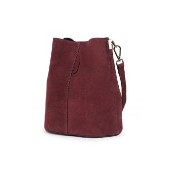 Geanta dama din piele intoarsa Milena grena