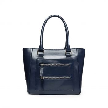 Geantă Damă din piele naturală, bleumarin - Default Title