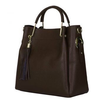 Geanta dama din piele naturala Fabiana maro inchis