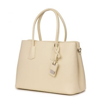 Geanta dama din piele naturala Valentina crem
