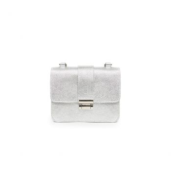 Geantă Damă Piele naturală, argintiu - Default Title