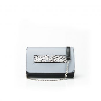 Geantă Damă Piele naturală,  bleu-negru - Default Title