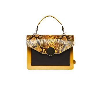 Geantă Damă Piele naturală, galben - Default Title
