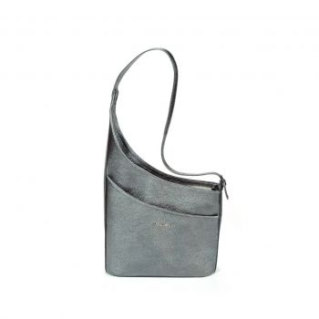 Geantă Damă Piele naturală, gri sidef - Default Title