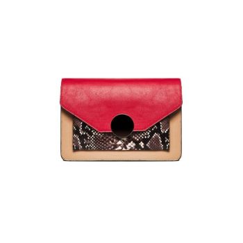 Geantă Damă Piele naturală, roșu-capuccino - Default Title