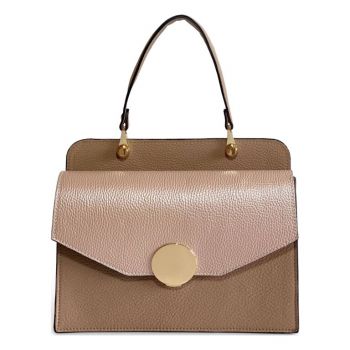 Geantă Damă Piele naturală, roz sidef-capuccino - Default Title