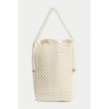 Geanta de mana cu perla sintetica