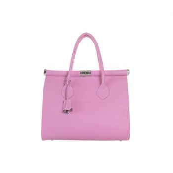 Geantă de Mână din Piele Naturală, fabricată în România, Roz - Default Title