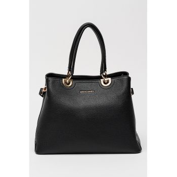 Geanta de piele ecologica cu bareta de umar si 2 compartimente