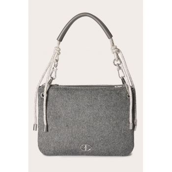 Geanta din material textil cu maner si bareta detasabila