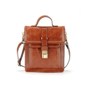 Geantă din Piele Naturală pentru Bărbați - Coniac, Stil Vintage - Default Title