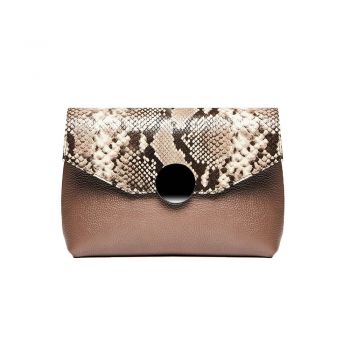 Geantă Plic Adriana Damă Piele naturală, bej sidefat - Default Title