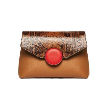 Geantă Plic  Damă Piele naturală, coniac-portocaliu - Default Title