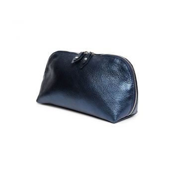Geantă Portfard Tropez Damă Piele naturală, Anna Fellini bleumarin-sidef - Default Title