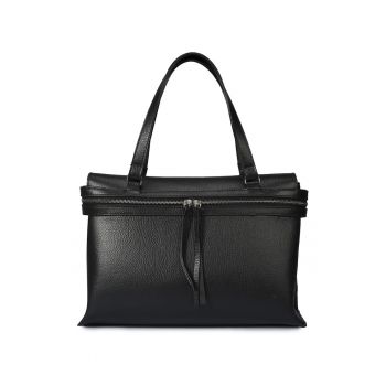 Geanta shopper din piele cu bareta detasabila