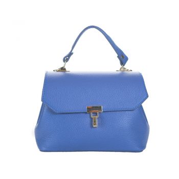 Gentă din Piele Naturală: elegantă, compactă, albastru - Default Title