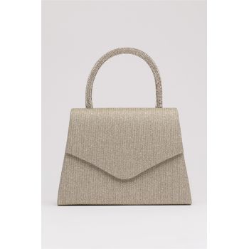 Gentuta din glitter cu refexii rose si maner rotund