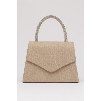 Gentuta din glitter cu reflexii aurii si maner rotund