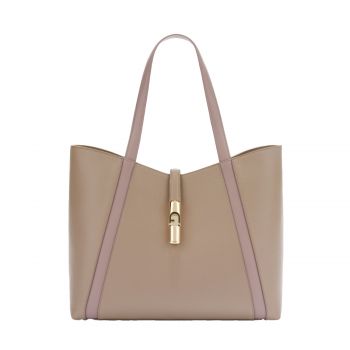 Goccia l tote stucco gray + mauve