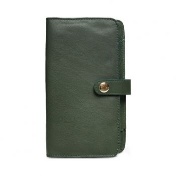 Portofel Damă Fortuna Anna Fellini din Piele Naturală - Verde - Default Title