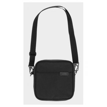 Borseta de Umar Unisex  Negru Intens - Poliester - Sportstyle - SS25 - Cross-body - Compartiment Fermoar - Curea Reglabila - Detalii Reflectorizante
