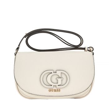 Calebra convertible xbody flap bag off white