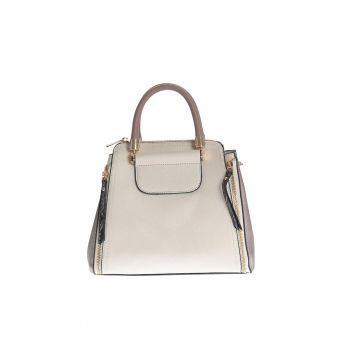 Geanta bicolora din piele ecologica cu manere fixe -  Paris