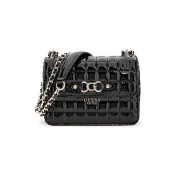 Geanta crossbody cu aspect lacuit