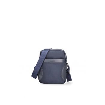 Geanta crossbody cu model uni si insertii din piele ecologica