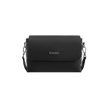 Geanta crossbody de piele cu bareta lant