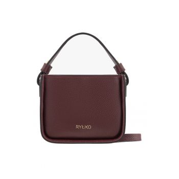Geanta crossbody de piele cu logo metalic