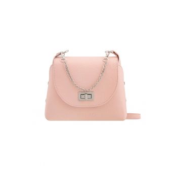 Geanta crossbody de piele cu maner din lant