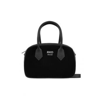 Geanta crossbody de piele si piele intoarsa