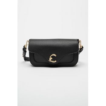 Geanta crossbody din piele C-Me - Negru
