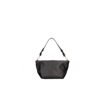 Geanta crossbody din piele cu model in doua tonuri - Negru