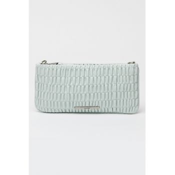 Geanta crossbody din piele ecologica cu fronseuri