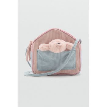 Geanta cu jucarie de plus in forma de catelus