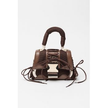 Geanta cu maner si sireturi decorative Diego