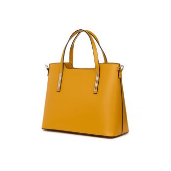 Geanta dama din piele Ligia galbena