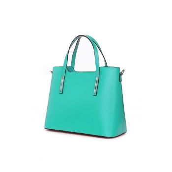 Geanta dama din piele Ligia turcoaz
