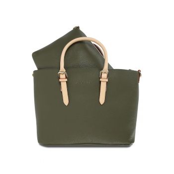 Geanta dama -  seria Ella - shopper - verde olive