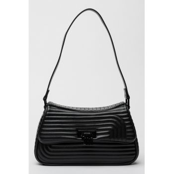 Geanta de piele ecologica cu bareta de umar si aspect matlasat Bikes