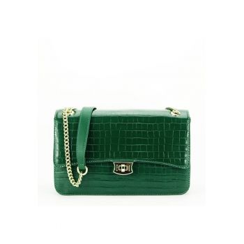 Geanta de umar cu print reptila B-7002-2 15 Verde inchis 6867