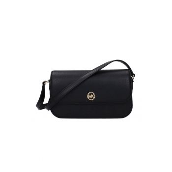 Geantă de umăr  din piele - model Jet Set Travel - negru - 21x12.5x5