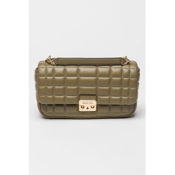 Geanta din piele cu bareta de umar din lant Tribeca - Verde masliniu