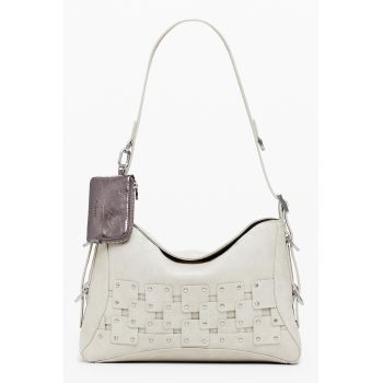 Geanta din piele ecologica cu bareta de umar - Alb murfqwegdar