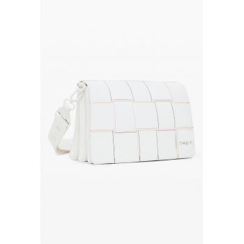 Geanta din piele ecologica cu bareta de umar si clapa Yoko