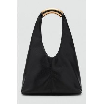 Geanta din piele ecologica cu bareta de umar si model uni