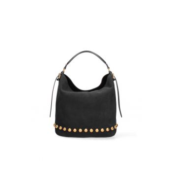 Geanta din piele intoarsa cu bareta de umar Seraphina