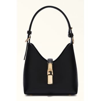 Geanta hobo din piele cu logo discret Iride